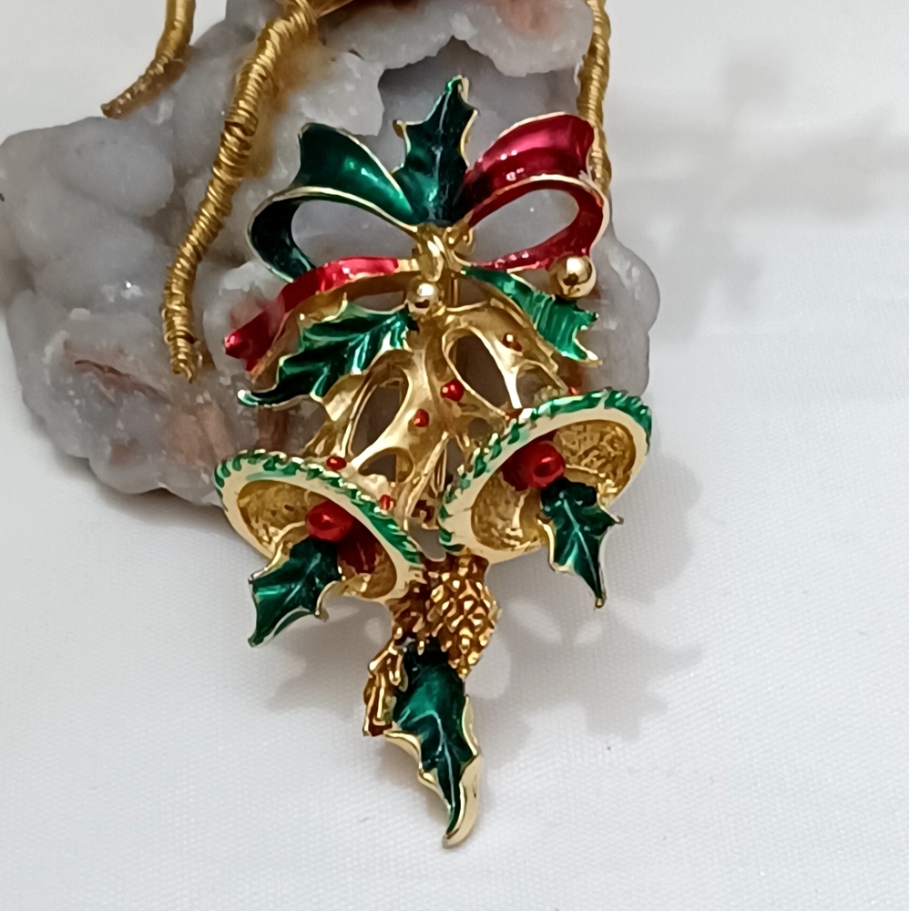 Enamel Christmas Bells Pin